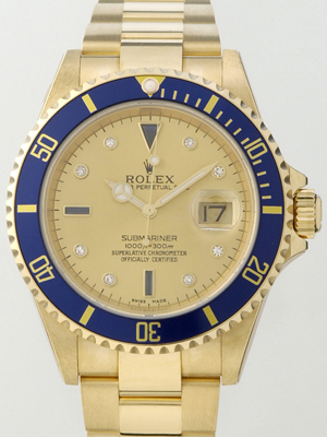 ロレックススーパーコピー ROLEX サブマリーナ デイト 16618SG シャンパン YG