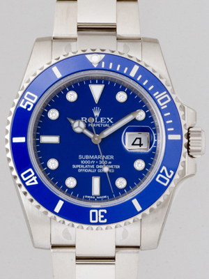 ロレックススーパーコピー ROLEX サブマリーナ デイト 116619GLB 8Pダイヤ ブルー