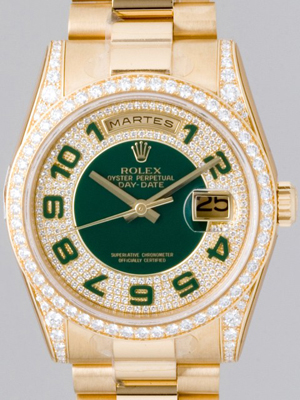 ロレックススーパーコピー ROLEX デイデイト 118388DPA プレジデントブレス グリーンアラビア