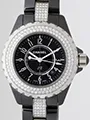 シャネル j12 H1338 33mm ブラックセラミックブレス ダイヤベゼル センターダイヤブレス