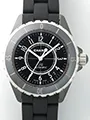 シャネル CHANEL j12 H0684 38mm ブラックラバーブレス ブラック 自動巻