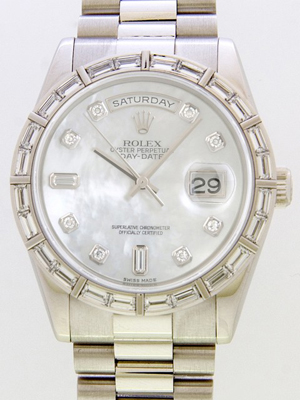 ロレックススーパーコピー ROLEX デイデイト 118366NCA プレジデントブレス ホワイトシェル