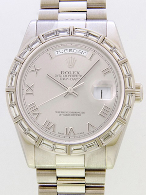 ロレックススーパーコピー ROLEX デイデイト 118366 プレジデントブレス グレーローマ