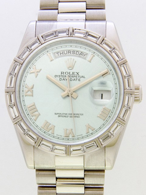 ロレックススーパーコピー ROLEX デイデイト 118366 プレジデントブレス アイスブルーローマ