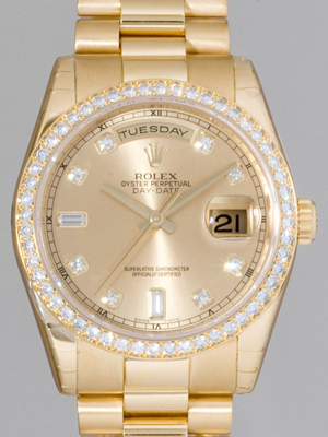 ロレックススーパーコピー ROLEX デイデイト 118348A プレジデントブレス シャンパン