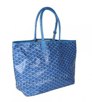 ゴヤールスーパーコピー トートバッグ サンルイPM スカイーブルー コットンキャンバス/カーフ GOYARD-020