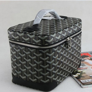 ゴヤールスーパーコピー ボックス 化粧バッグ ブラック コットンキャンバス/カーフ GOYARD-074