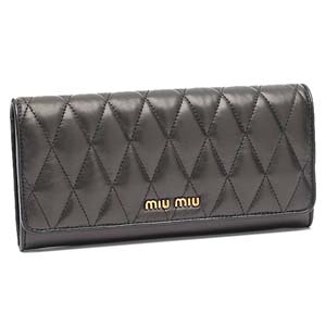 ミュウミュウスーパーコピー MIU MIU 5M1109 2ATU 002 NAPPA BIKER 長財布 NERO