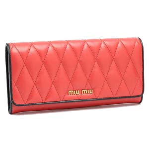 ミュウミュウスーパーコピー MIU MIU 5M1109 2ATU 011 NAPPA BIKER 長財布 ROSSO