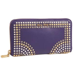 ミュウミュウスーパーコピー MIU MIU 5M0506 2E6Z F0030 VIT CRYSTAL 長財布 VIOLA