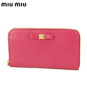 ミュウミュウスーパーコピー miu miu ラウンドファスナー長財布 ピンク 5M0506MADRASFIOCCO-PEONI