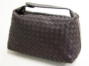 ボッテガヴェネタスーパーコピー BOTTEGAVENETA ハンドル付ポーチ 114087V0013-2040 ダークブラウン