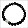 クロムハーツ ブレスレット ビーズ?8MM?マットオニキス?CHロゴブレスレット CB75
