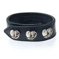クロムハーツ　3ボタン/2スナップ　ハート　レザーブレスレット chb03