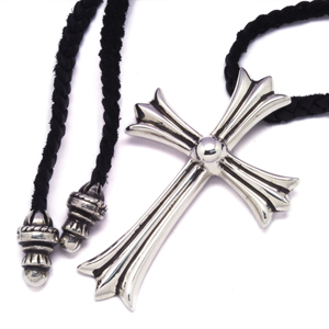 クロムハーツスーパーコピー ラージCHクロスペンダントw/ブレイドレザー Large CH Cross Pendant w/Braid Leather chp80