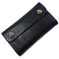 クロムハーツスーパーコピー ウェーブ?BSボタン?ブラック?ヘビーレザー Wave Wallet Black Heavy Leather w/BS Fleur Buttons cho43