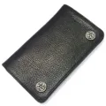 クロムハーツ1 ZIP Wallet BK/Celtic １ZIPウォレット ブラックレザー/ケルティックボタン chw24