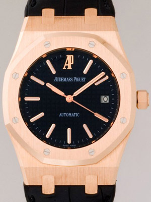 オーデマピゲスーパーコピー AUDEMARS PIGUET ロイヤルオーク 15300OR.OO.D002CR.01 PG/ブラック皮ベルト ブラック