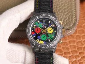 ロレックス デイトナ WWFの工場製品 RX-157 Cal.7750 ムーブメント搭載 カーボン メンズ 自動巻き