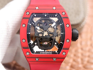 リシャールミルスーパーコピー JBの工場製品 RM52-01 SKULL RED QUARTZ TPT 手巻き カーボン ラバー