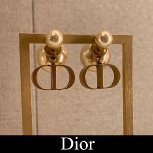 DIOR TRIBALES ピアス アンティーク調 レジンパール E1293TRIRS_D908