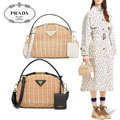 プラダ PRADA オデット ショルダーバッグ ベージュ トップハンドル 1BH146VOOO2DGA