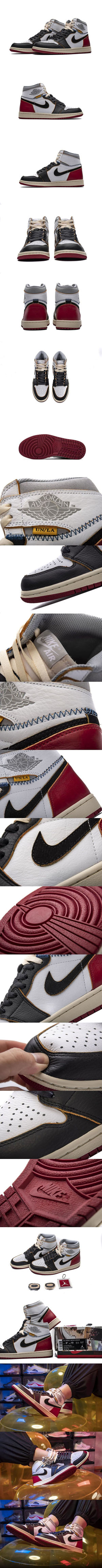 Union X Air Jordan 1 OG Hi Retro“Black Toe” BV1300-106 ナイキコピー ユニオン x エアジョーダン１　ブラックトゥ