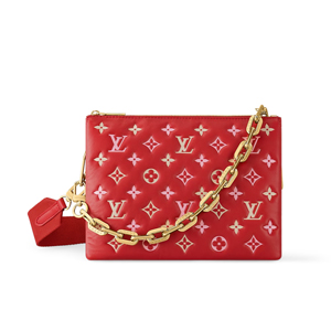 ルイヴィトン 23SS 新作 Louis Vuitton PMクッションバッグ 赤 クリーム(M22397)