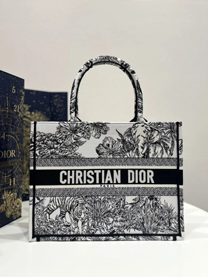 ディオール 白黒 DIOR BOOK TOTE バッグ ミディアム（M1296ZEUP_M041）