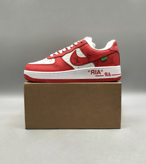 ナイキ x ルイヴィトン Air Force 1 Low By Virgil Abloh White red カジュアルシューズ スーパーコピー 1A9VA7