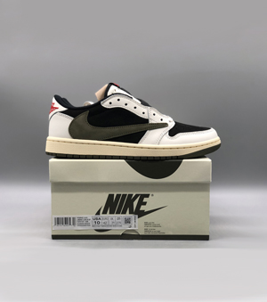 トラヴィス スコット x ナイキ ウィメンズ エアジョーダン1 ロー OG ミディアム オリーブ DZ4137-106 （Travis Scott x Nike WMNS Air Jordan 1 Low OG Medium Olive） スーパーコピー