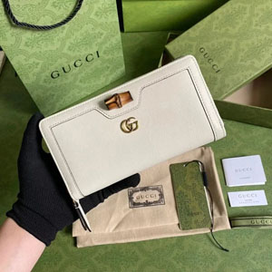 GUCCI / グッチ スーパーコピー〔ダイアナ〕ベージュ ジップアラウンドウォレット（658634）