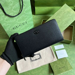 GUCCI / グッチ スーパーコピー〔GGマーモント〕 ブラック ジップアラウンドウォレット （456117 17WEN 1000）