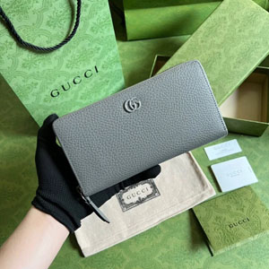 GUCCI / グッチ スーパーコピー〔GGマーモント〕 グレー  ジップアラウンドウォレット （456117 17WEN 1711）