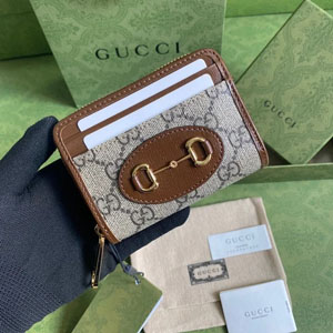 GUCCI スーパーコピー〔グッチ ホースビット 1955〕カードケース ブラウン（658549 92TCG 8563）