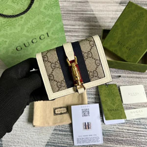 GUCCI / グッチ スーパーコピー〔ジャッキー 1961〕カードケース ウォレット（コイン＆紙幣入れ付き）ホワイト（645536 HUHHG 9794）