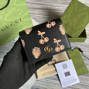 GUCCI / グッチ スーパーコピー〔GGマーモント〕ベリー カードケース ウォレット ブラック（456126 1T5ZG 1170）