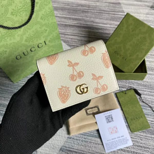 GUCCI / グッチ スーパーコピー〔GGマーモント〕ベリー カードケース ウォレット ホワイト（456126 1T5ZG 9888）