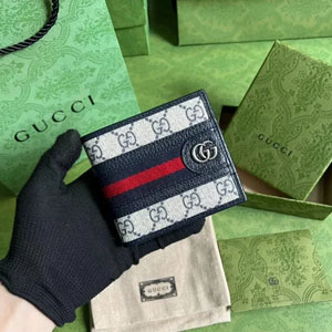 GUCCI / グッチ スーパーコピー オフィディア GG ウォレット ブルー（597606 96IWN 4076）