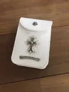クロムハーツ BLT POUCH CIGARETTE CASE2 ロゴプレートシガレットレザーケース ホワイト CHK007