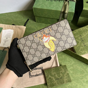 グッチ GUCCI スーパーコピー 701060 ばなにゃ プリント ジップアラウンドウォレット 19.5X11X3CM