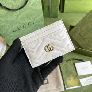 GUCCI スーパーコピー グッチ 443127  GGマーモント カードケース ホワイト