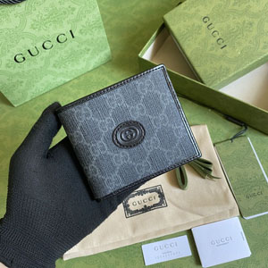 GUCCI / グッチ スーパーコピー インターロッキング GGスプリーム 2つ折り財布 （671652 92TCN 1000）