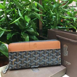 ゴヤール スーパーコピー GOYARD マティニョンGM ウォレット ブラック×ブラウン 長財布010