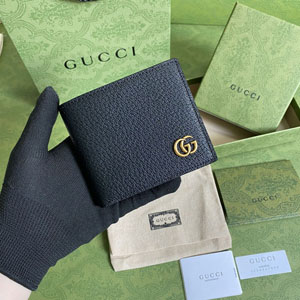 GUCCI スーパーコピー グッチ 428726 二つ折り財布 GGマーモントダブル レザー ブラック