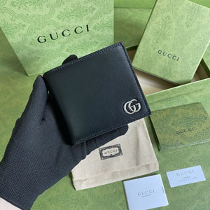 GUCCI スーパーコピー グッチ 428726 二つ折り財布 GGマーモントダブル レザー ブラック