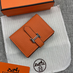 HERMES エルメス スーパーコピー Bearn mini（ベアン ミニ）財布 オレンジ ライチパターン(H039795CK93)