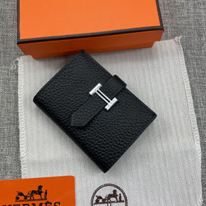 HERMES エルメススーパーコピー Bearn mini（ベアン ミニ）財布 ブラック ライチパターン(H039796CK89)