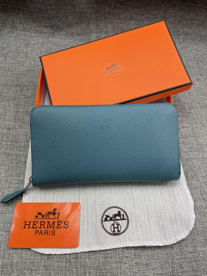 HERMES エルメス スーパーコピー クラシック 長財布 牛革 ブルー 034