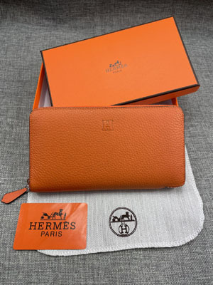 HERMES エルメス スーパーコピー クラシック 長財布 牛革 オレンジ 038